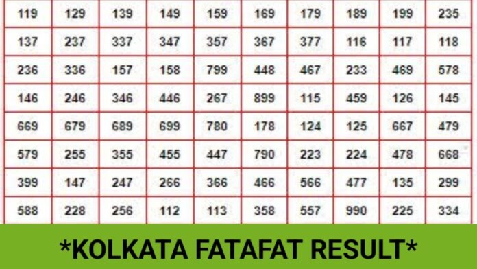 Kolkata ff Fatafat Result Today