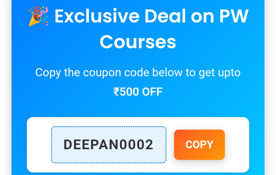 PW Coupon Code